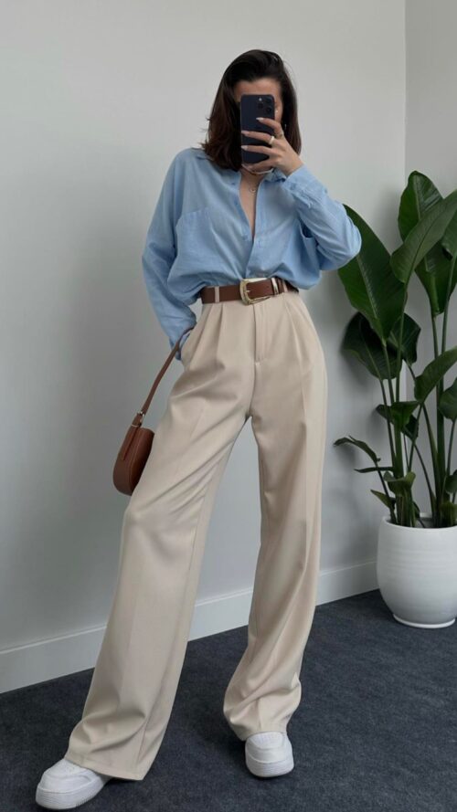 Jaz Beige Palazzo Pants
