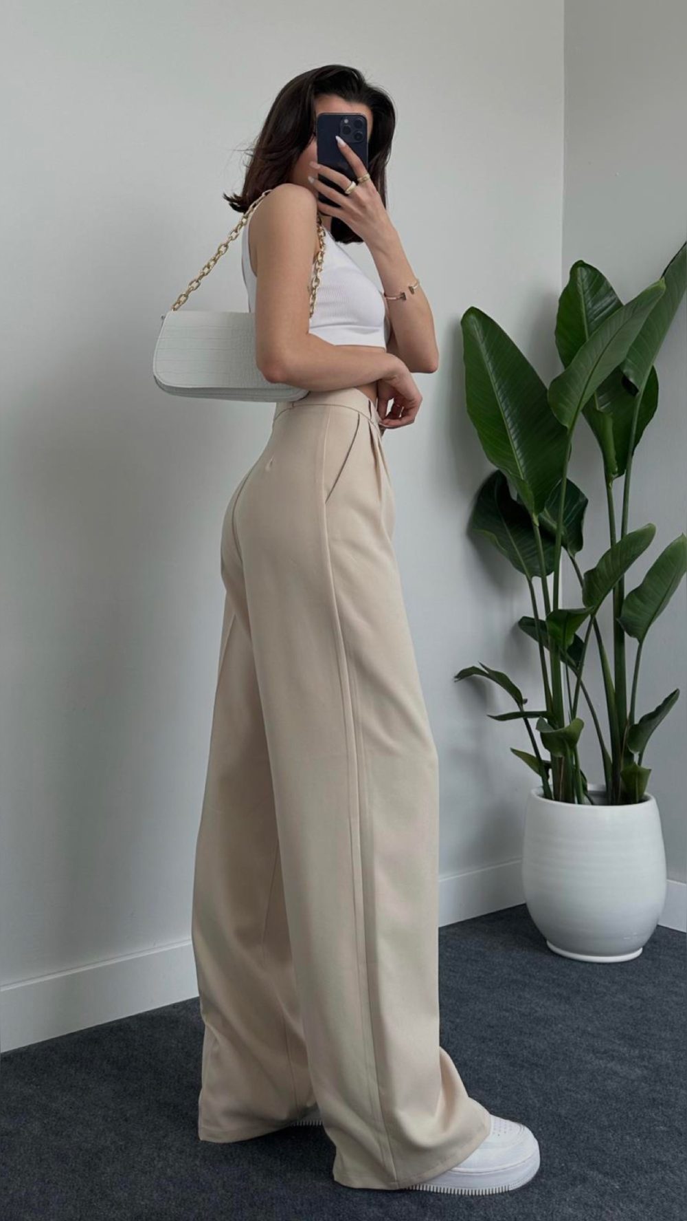 Beige Palazzo Pants – The dice store