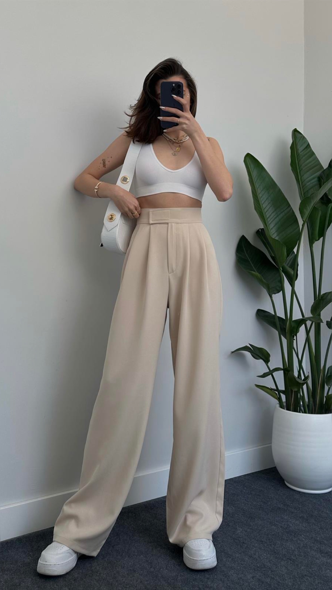 Beige Palazzo Pants -2 – The dice store