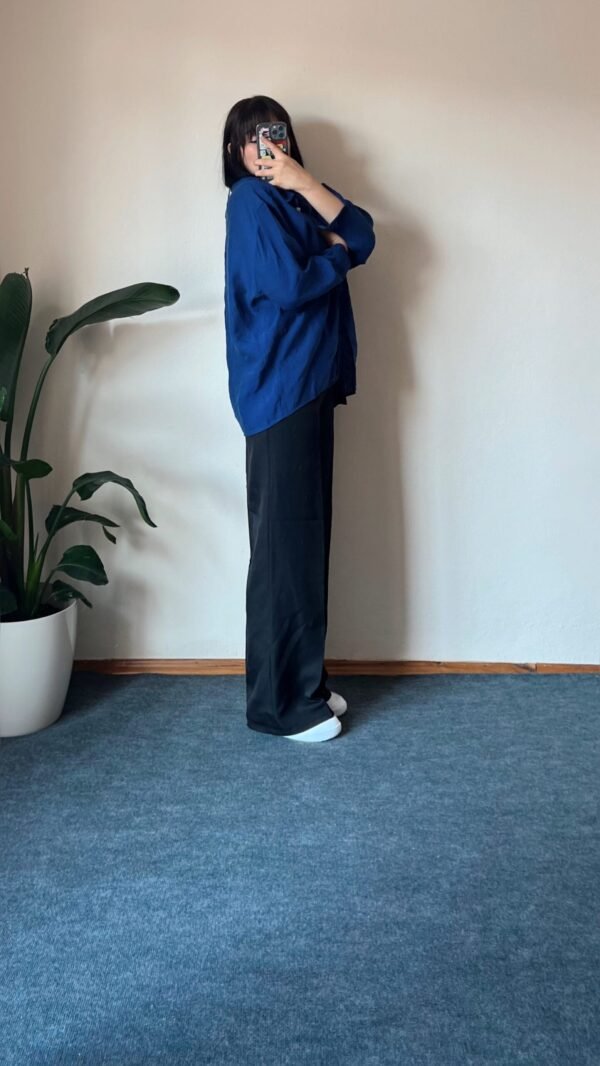 Navy Blue Tensel Oversize Shirt