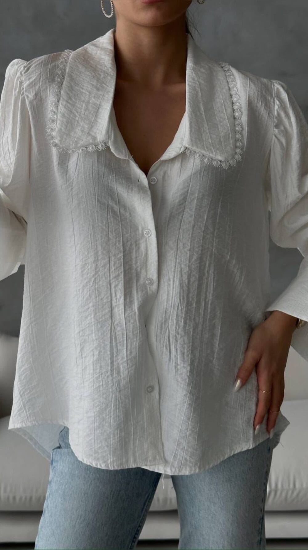 Vintage White Shirt w. Built in Vest