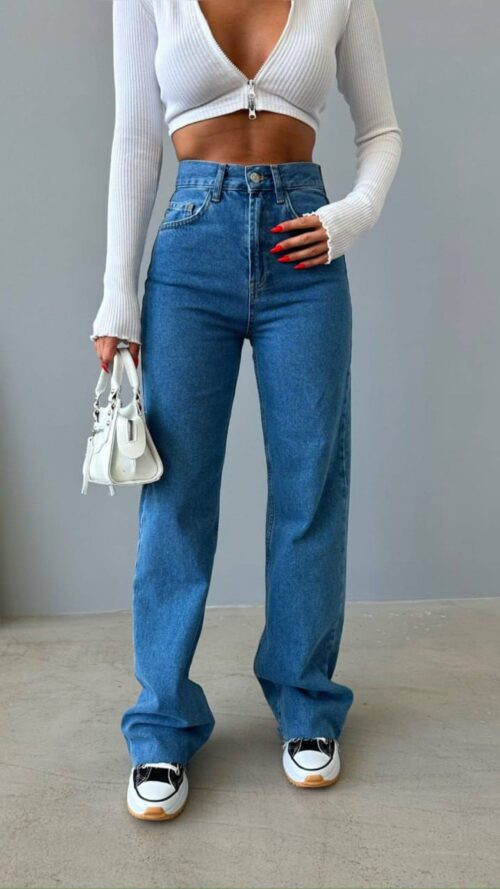 Wide Leg Blue Jean