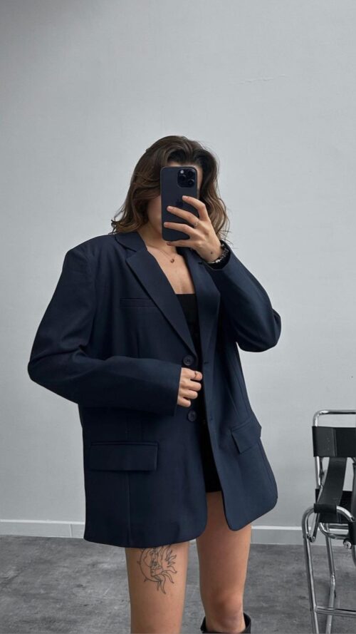 Prime Navy Oversize Blazer Jacket