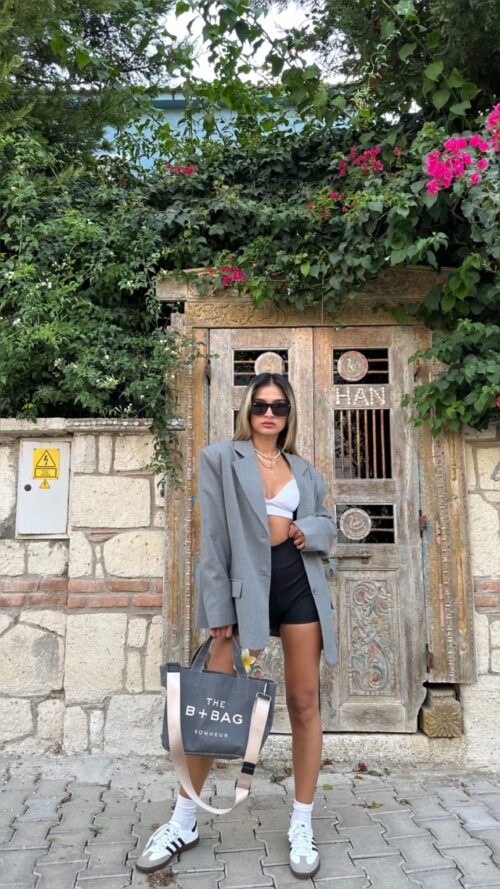 Prime Dark Grey Oversize Blazer Jacket