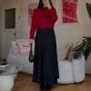 Bella Black Satin Long Skirt