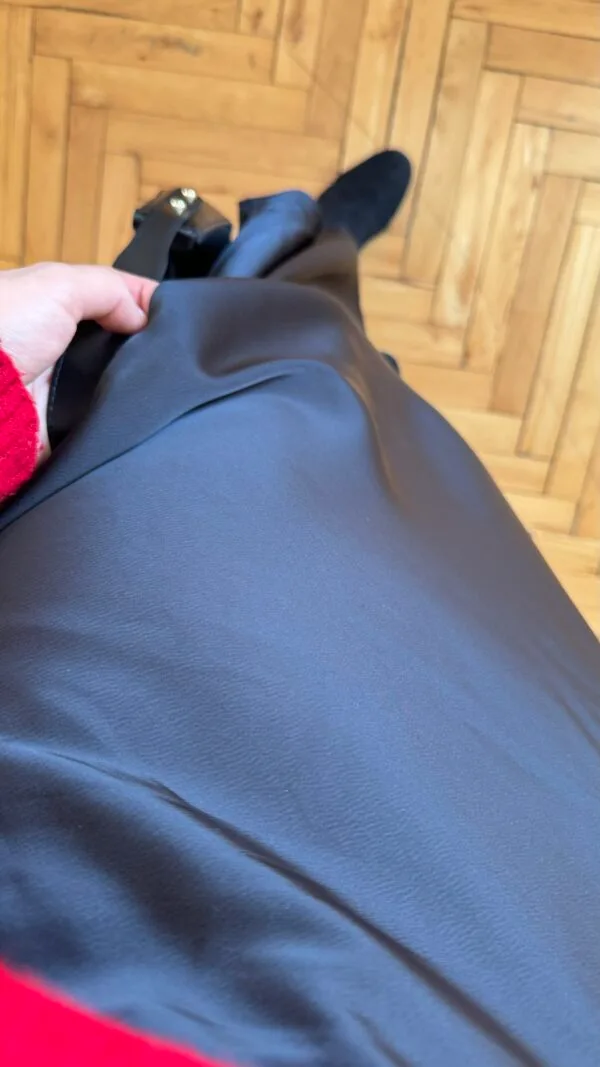 Bella Black Satin Long Skirt