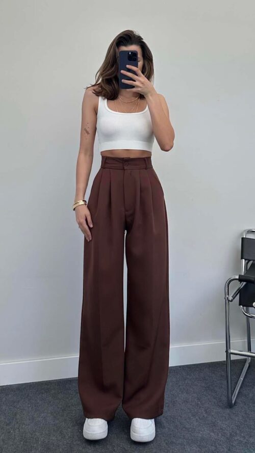 Pablo Bitter Coffee Palazzo Trousers