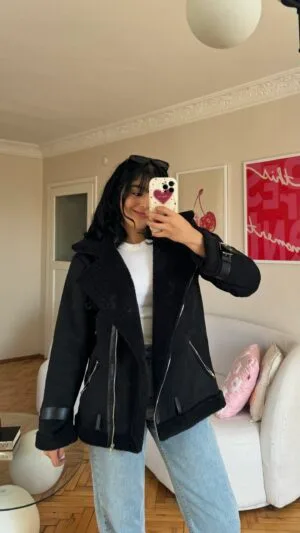 Annah Suede Black Jacket