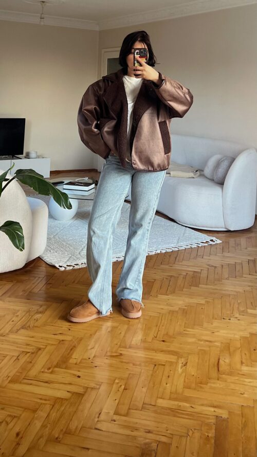 Zee Dark Brown Oversize Jacket