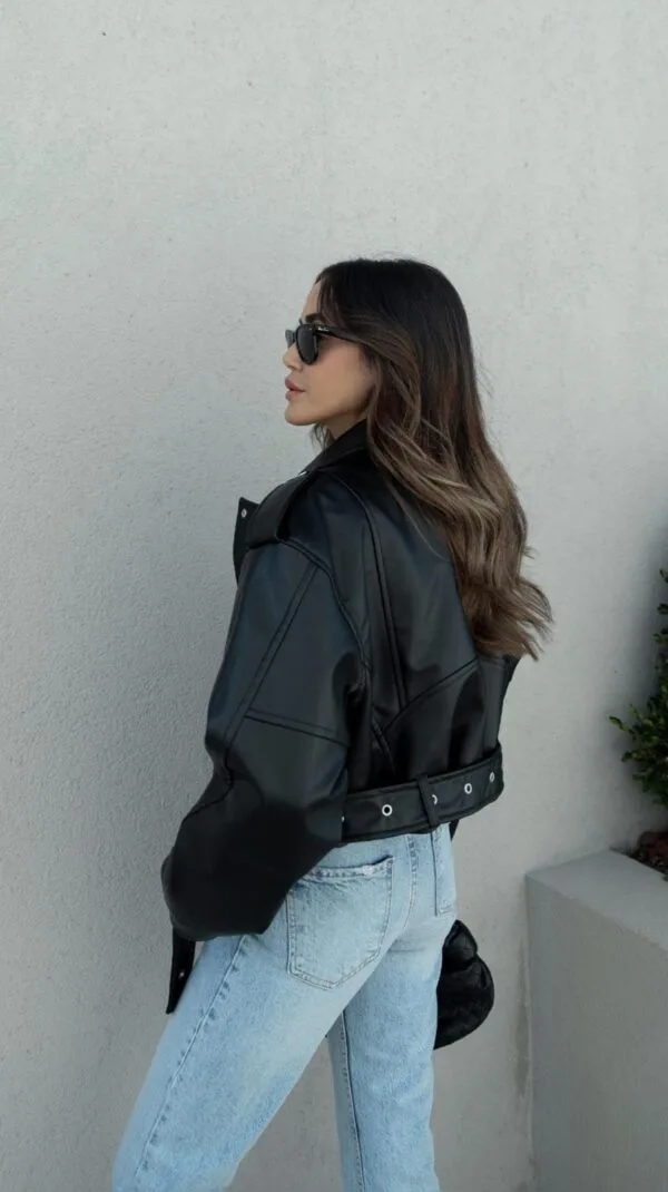 Oversize Mini Leather Jacket