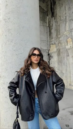 Zee Black Furry Oversize Jacket