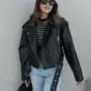 Oversize Mini Leather Jacket