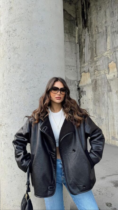 Zee Black Furry Oversize Jacket