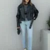 Oversize Mini Leather Jacket