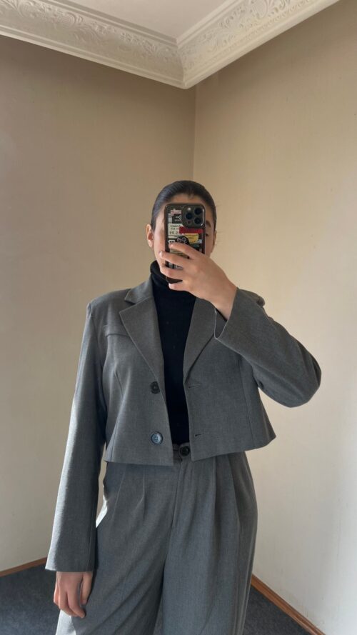 Oversize Clara Dark Grey Mini Jacket