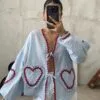 Love Bombing Baby Blue Plaid Shirt