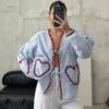 Love Bombing Baby Blue Plaid Shirt