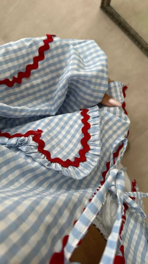 Love Bombing Baby Blue Plaid Shirt