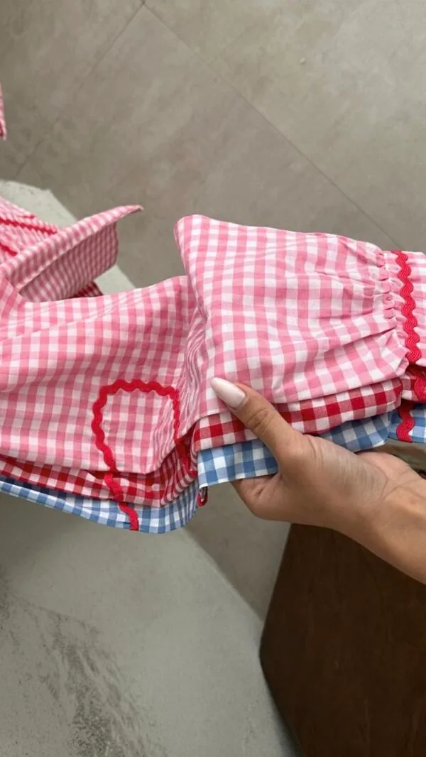 Love Bombing Baby Blue Plaid Shirt