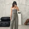 Krisy Khaki Basic Palazzo Trousers