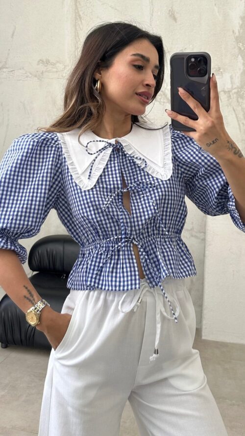 Viral Baby Collar Blue Shirt