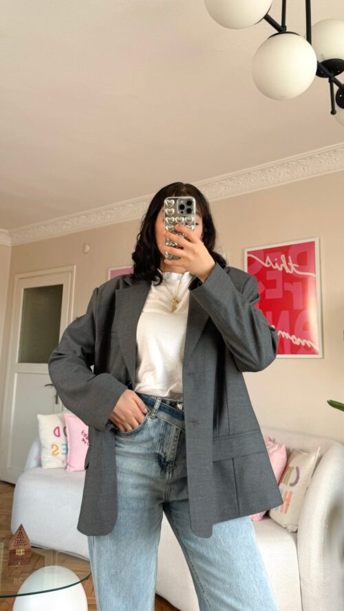 Vivian Oversize Dark Grey Blazer