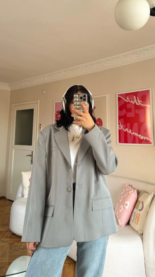 Vivian Oversize Grey Blazer