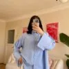 Wide Cuffled Sky Blue Shirt