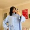 Wide Cuffled Sky Blue Shirt