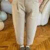 Massimo Ultra High-Waist Beige Trousers