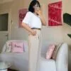 Massimo Ultra High-Waist Beige Trousers