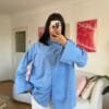 Wide Cuffled Blue Shirt