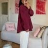Wide Cuffled Burgundy Shirt