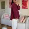 Wide Cuffled Burgundy Shirt