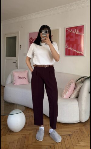 Massimo Ultra High-Waist BURGUNDY Trousers
