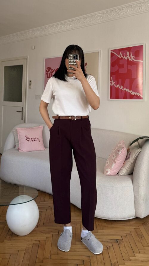 Massimo Ultra High-Waist BURGUNDY Trousers