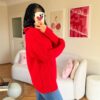 Grace Red Zippered Sweater