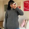 Grace Dark Grey Zippered Sweater