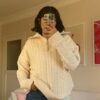Grace Creamy Zippered Sweater