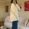 Grace Creamy Zippered Sweater