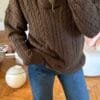 Grace Brown Zippered Sweater