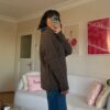 Grace Brown Zippered Sweater