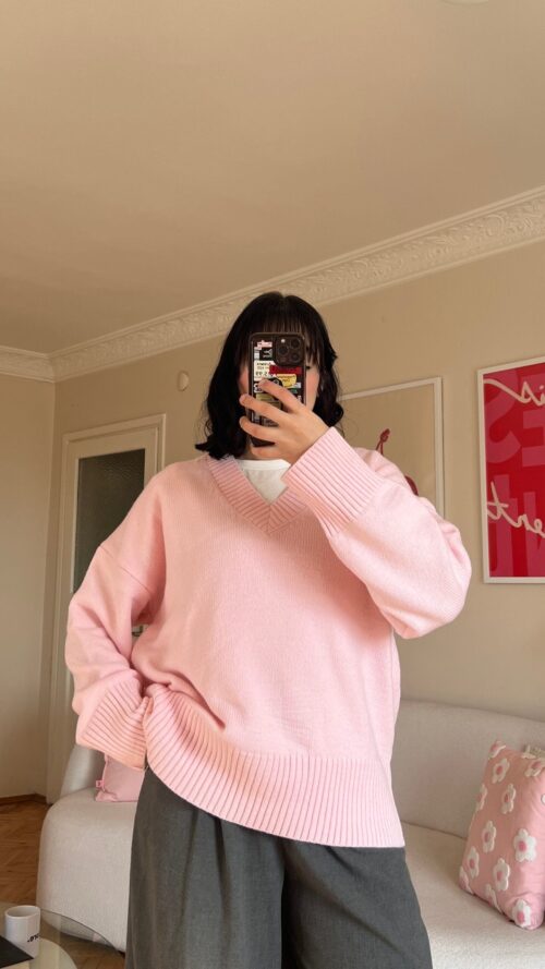 The V Baby-Pink Sweater