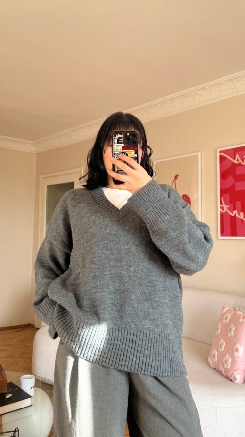 The V Dark-Grey Sweater