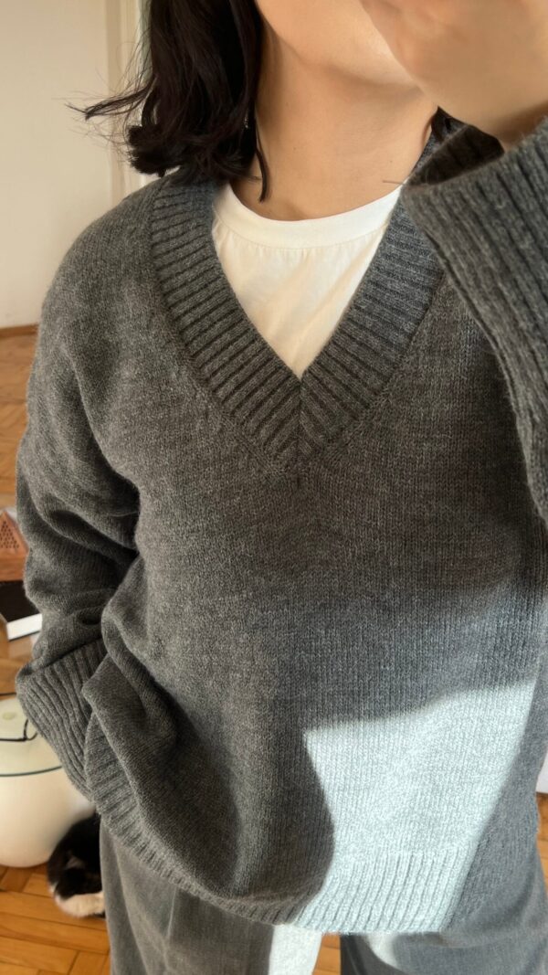 The V Dark-Grey Sweater