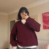 The V Burgundy Sweater