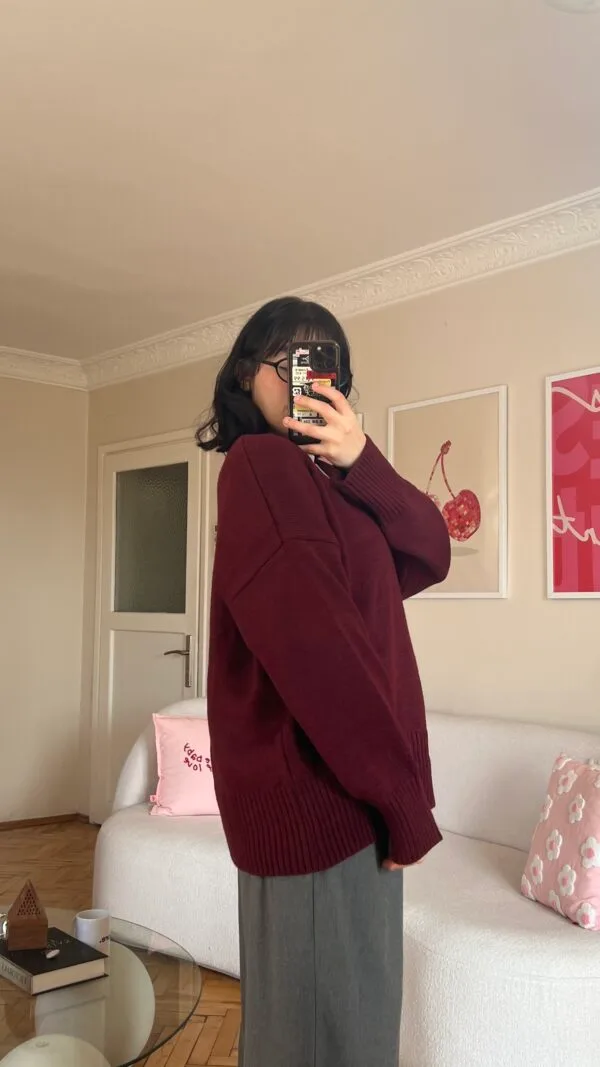 The V Burgundy Sweater
