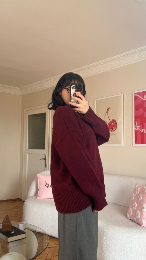 The V Burgundy Sweater
