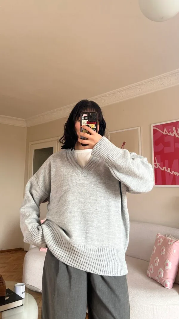The V Light-Grey Sweater