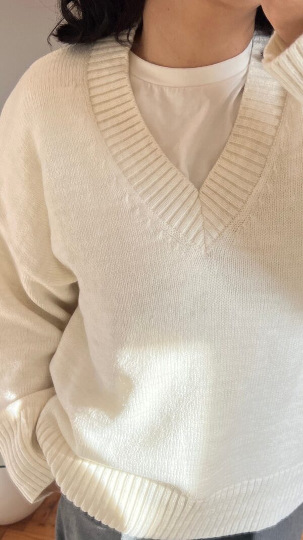 The V Creamy Sweater